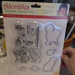 Crafter's Companion Adorables Summer Collection Birthday Girl Stamp And Die NEW